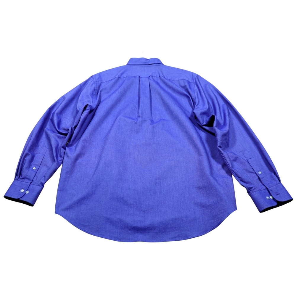 Lands End Hyde Park Mens Long Sleeve Button Down Shirt Blue Size L - Picture 6 of 8